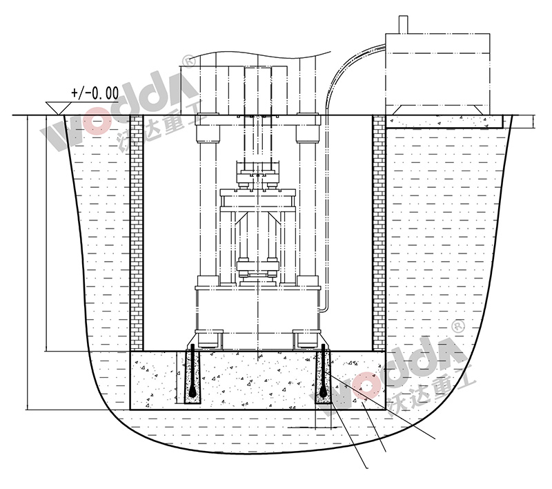 800噸匣(xiá)缽液壓機(jī)地(dì)基圖
