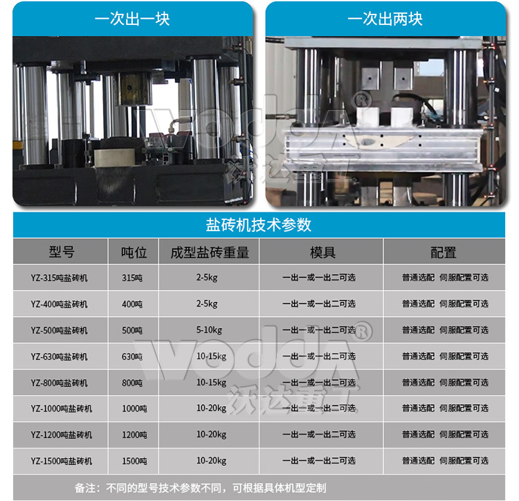 全自動(dòng)鹽磚機(jī)技術參(cān)數